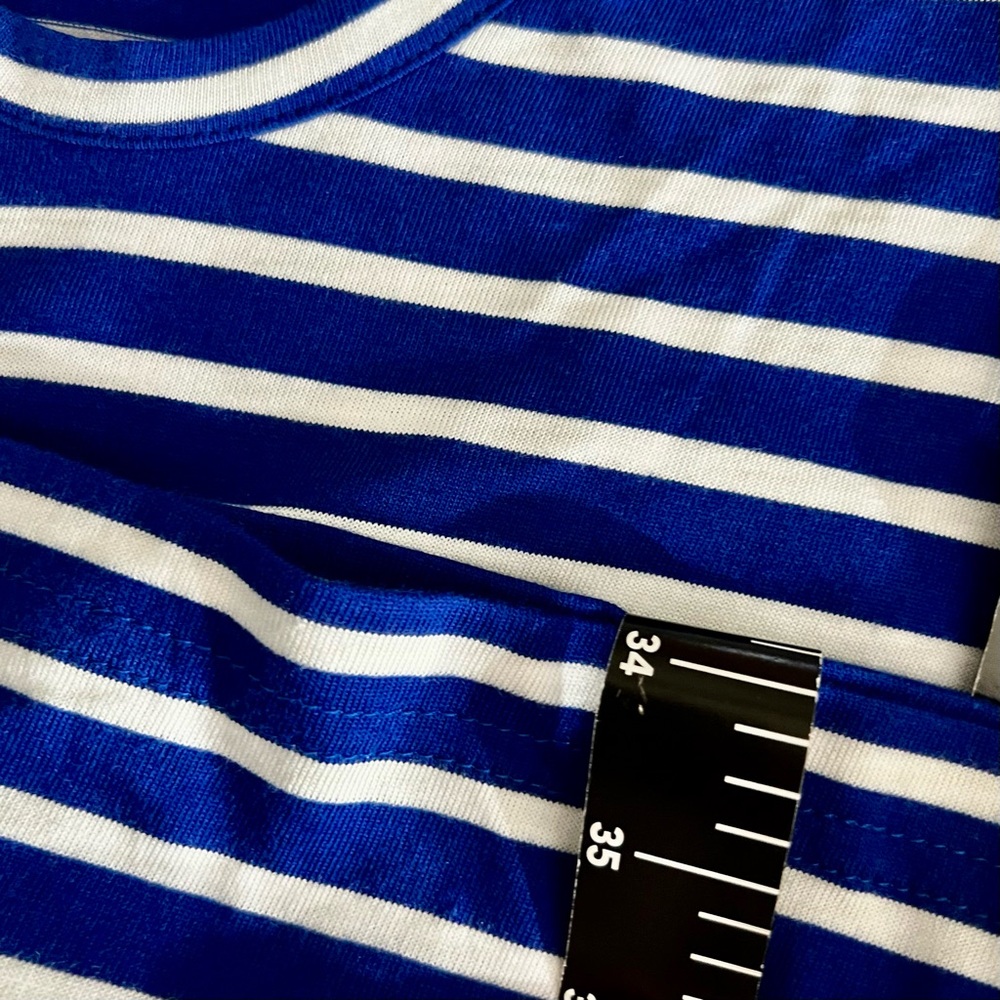 BODEN Imogene Striped Cotton- Blend Jersey Dress with Ruffle Sleeves - Picture 8 of 9